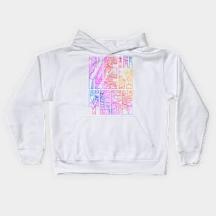 New York, USA City Map Typography - Colorful Kids Hoodie